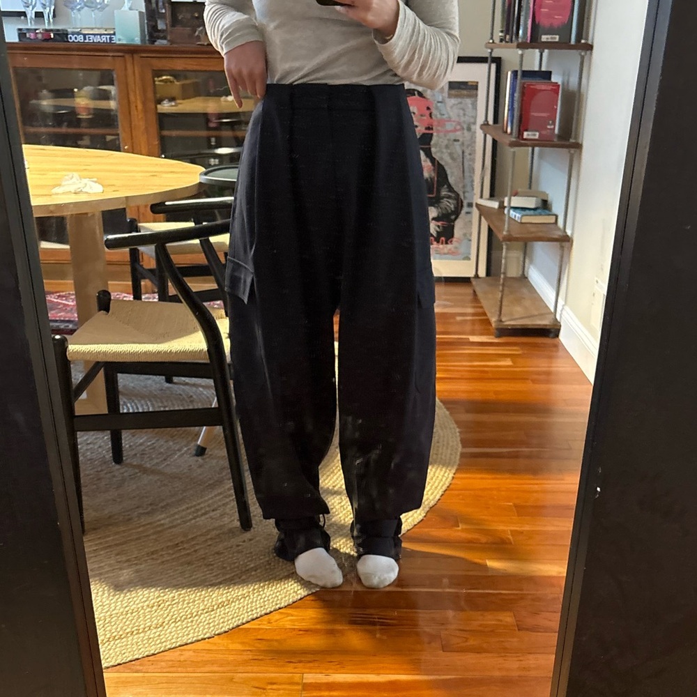 Zara Black Wide-Leg Cargo Pants - Picture 15 of 15